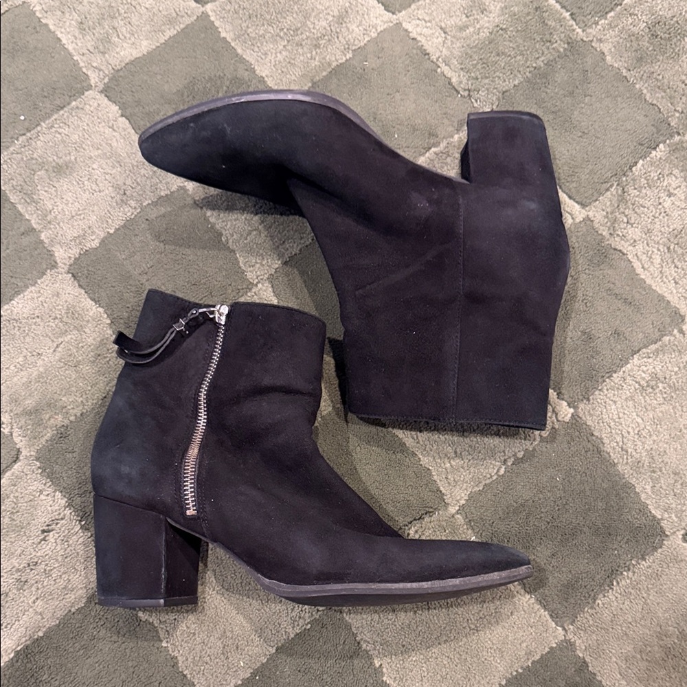 Michael Kora Women’s Black Suede Zip Ankle Boots